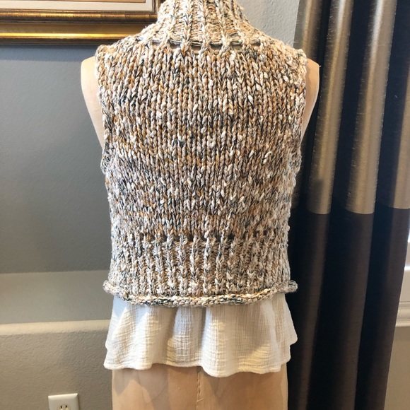 Anthropologie Sweater Vest with Cotton Fabric - Picture 3 of 9